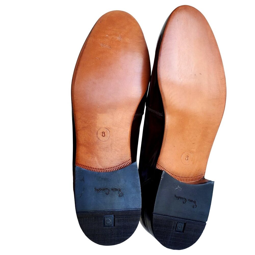 Pierre Cardin 70s Men Size 8 Brown Patent Leather Slip On Shoes Deadstock NWOT - Picture 6 of 12
